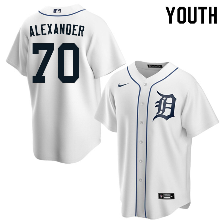 Nike Youth #70 Tyler Alexander Detroit Tigers Baseball Jerseys Sale-White